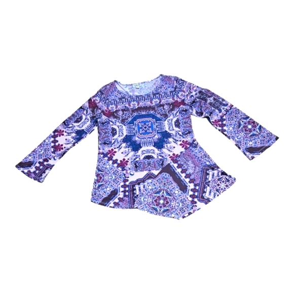 ONE WORLD Women's Asymmetrical Tunic Multi-color L - Picture 4 of 12